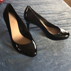 Franco Sarto Black Patent Leather Heels Sz 7.5W